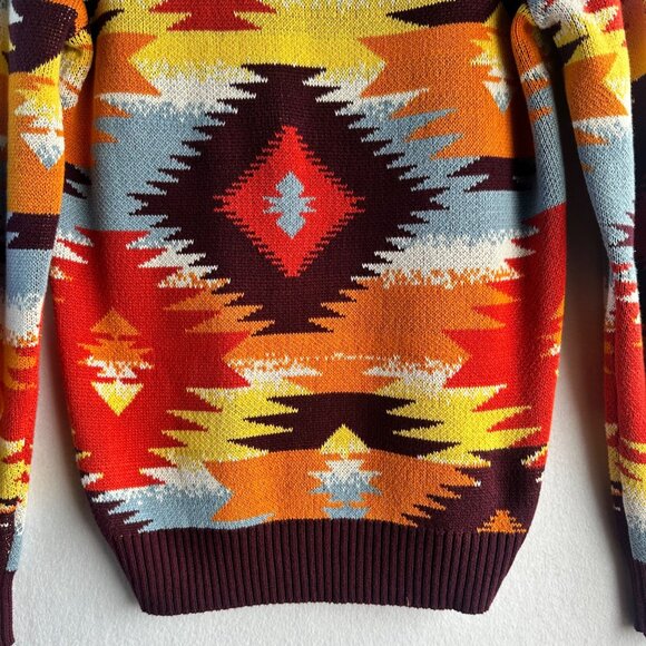 Sun Stone Mens Sweater Small Ranger Aztec Western Turtle Neck Knit Tribal Boho - Picture 13 of 14